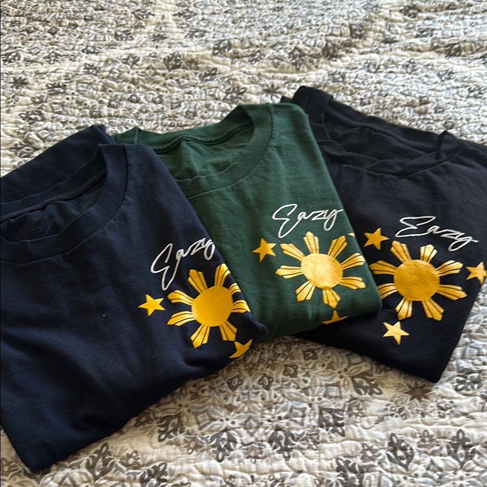 Eazy Graphic T-Shirts in Black, Green, and Navy